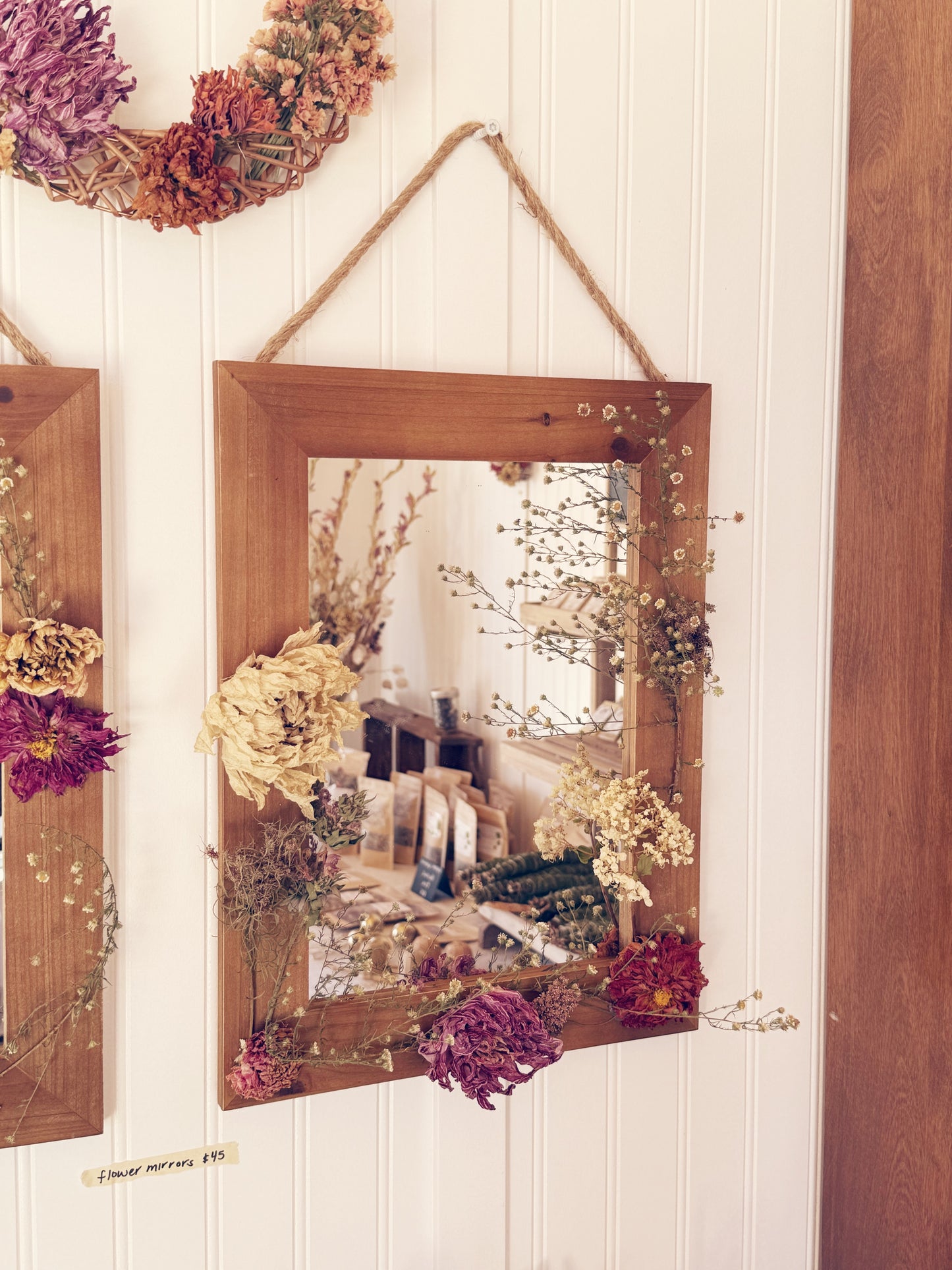 Floral Wood Mirror